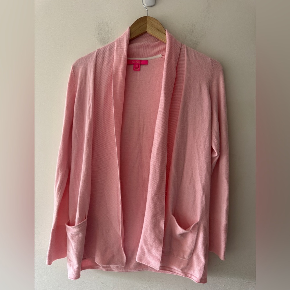 Lilly Pulitzer Light Pink Cashmere Blend Open Shawl Cardigan
